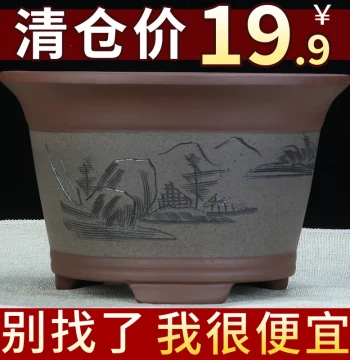 Yixing Zisha Flower Pot Clearance Sale - Breathable Clay Pots for Succulents, Spider Plants, and Pothos; Minimalist Bonsai Containers
