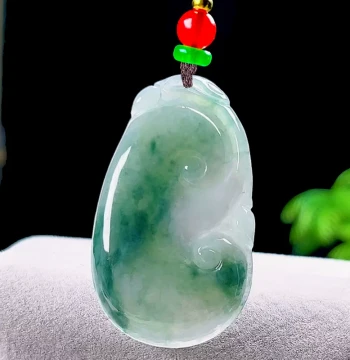 Limited Edition Natural Jade Ice Green Floating Flower Jadeite Ruyi Pendant Burmese Grade A Jade Ruyi for Men and Women