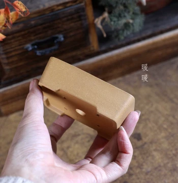 'Right-Angle Small Rectangle' – Nuannuan Selected Miniature Purple Clay Bonsai Pot for Rockery and Acorus, Available in Four Colors