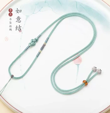Hand-Braided Necklace Cord for Pendants, Suisui Peace Buckle Hetian Jade String, High-End Cord for Women's Jade Buddha and Gold Jewelry