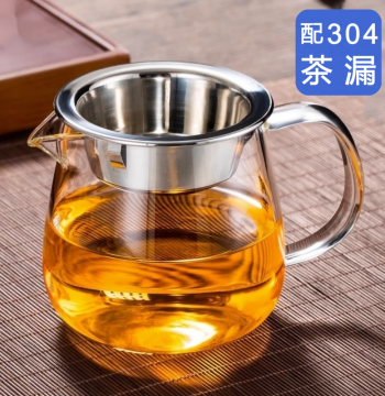 Glass Fairness Cup, Thickened Heat-Resistant Glass Gongdao Cup with Integrated 304 Tea Strainer, Glass Tea Sea Divider