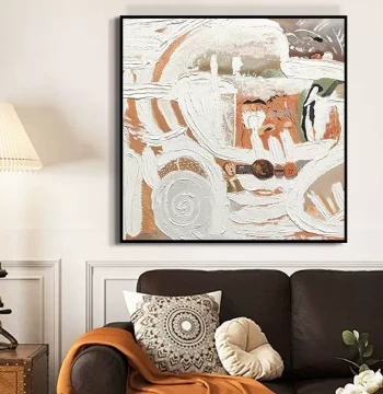 Modern Abstract Textured Oil Painting, Wabi-sabi Style Entryway Wall Art, Square Art Piece for Living Room and Bedroom, Hand-painted