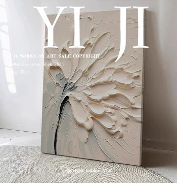 YJ.ART Original Hand-painted "Chuangze Zhang" Modern Minimalist Living Room Decor Entryway Abstract Art Textured Painting
