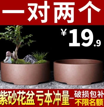Yixing Zisha Round Small-Mouth Flower Pot: Clearance Sale Miniature Bonsai Pot, Minimalist Succulent Ceramic Landscape Pot