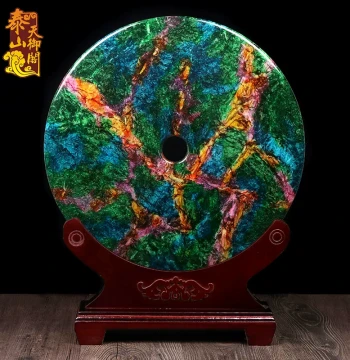 Tianyu Pavilion Taiwan Seven-Color Jade Vase Ornament, Natural Jade Carved Gourd and Peace Buckle Craft for High-End Home Decor