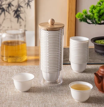 Premium Disposable Teacups Drinking Cups Tasting Rice Husk Kung Fu Tea Set Special Small Teacup Tea Bowl for Office