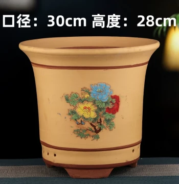 Minor Flaw Zisha Flower Pot for Orchids, Indoor Courtyard Minimalist Large Ceramic Bonsai Pot