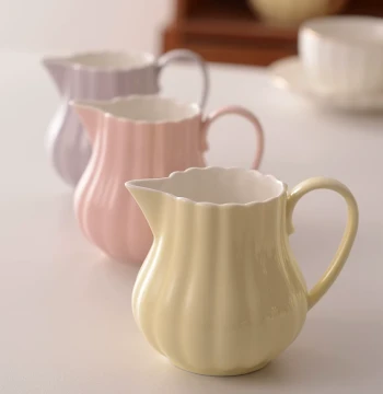 Ceramic Mini Milk Pot, Creamer, Frothing Pitcher, Milk Cup, Microwave-Safe Coffee Pour-Over Server, Fairness Cup, Tea Divider, and Tea Sea