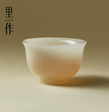 Lizuo Ice-Kind Jade Porcelain Master Cup, Premium Chinese White Ceramic Tea Tasting Cup for Gongfu Tea Set, High-End Single Teacup