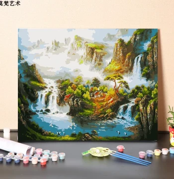 Paint by Numbers Kit: Chinese Landscape with Oil Colors