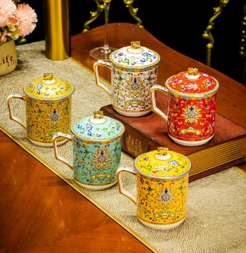 Jingdezhen Ceramic Teacup, Household Cup, Enamel Color Brewing Cup, Personal Bone China Office Cup, Water Cup, Master Cup
