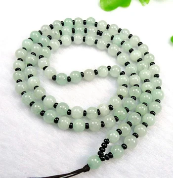 Jade Chain, Jade Hanging Cord, Braided Pendant Rope for Men, Imitation Emerald Jade Bead Necklace, Pixiu Hanging String
