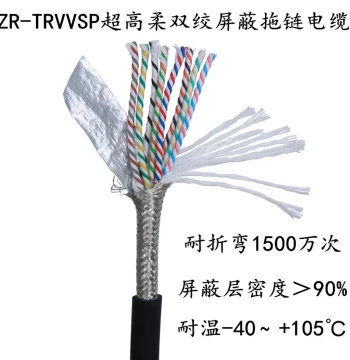 TRVVSP High-Flexibility Twisted Shielded Drag Chain Cable - Servo Control Encoder Wire 14/16/24/30/40 Core