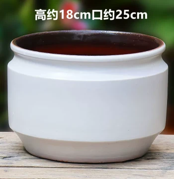 Large-Opening Ceramic Green Plant and Succulent Flower Pot - Cluster Planting Tray Pot, Ceramic Planter for Balcony and Courtyard Home Use, Purple Clay Bonsai Pot