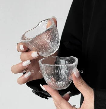 Japanese Rain Drop Cup, Wabi-Sabi Style Tea Cup, Master Cup, Sake Cup, Single-Item Coffee Cup, Glass Cup, Kung Fu Tea Tasting Cup