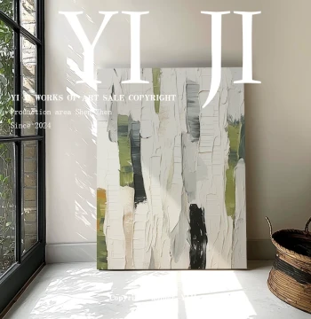 YJ.ART Original Hand-Painted 'Harmony Sequence' Wabi-Sabi Entrance Decor Minimalist Designer Abstract Oil Painting
