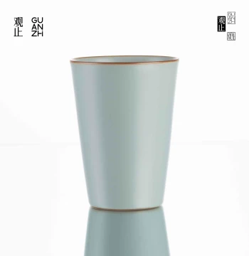 Guanzhi Sky-Blue Ru Kiln Cola Cup, Beverage Cup, Tea Cup, Large Home Ceramic Brewing Cup, Personal Exclusive Master Cup