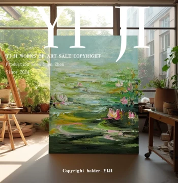 YJ.ART Original Hand-Painted 'String Summer Collection', Modern Minimalist Guest Room Decor, Niche Restaurant Art Oil Painting