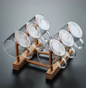 Thickened Heat-Resistant Glass Tea Cups with Handles - Kung Fu Tea Set for Home Use