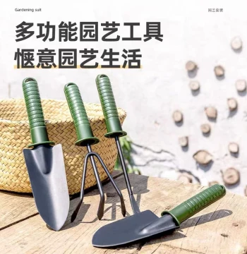 Gardening Tool Set: Small Iron Shovel and Rake for Flower Planting, Home Farming, Beach Combing, Weeding, and Succulents