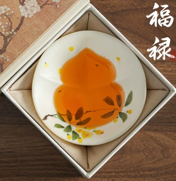 Chu Wu Hand-Painted Osmanthus Fulu Cup Ceramic Master Cup Personal Gourd-Shaped Teacup Premium Tasting Cup Single Cup