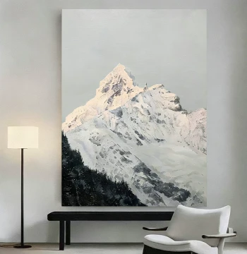 Dafen Village Pure Hand-Painted Oil Painting, Simple Modern Style Living Room 'Sunshine on Golden Mountain' Hanging Art, 3D Frameless Study Room Decoration