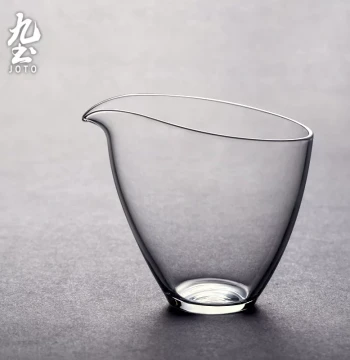 Jiutu Glass Fair Cup, Japanese Water Drop Style Public Cup, Handmade Heat-Resistant Transparent Tea Divider, Thickened Tea Sea, High-End Tea Set
