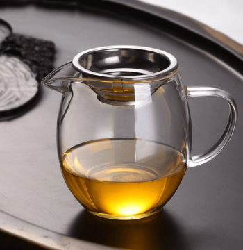 Factory Direct: Heat-Resistant Thickened Glass Square Fairness Cup with Tea Strainer; Kung Fu Glass Tea Set Divider and Tea Sea