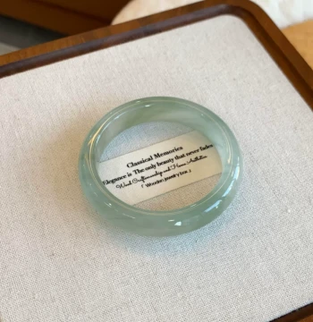 Natural Tianshan Emerald Jade Bangle with Oil-Green Floating Flowers and Gold Silk Patterns - Xinjiang Raw Ore Jade, Myanmar Jadeite Alternative with Gift Box