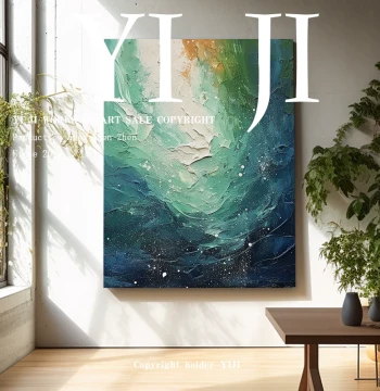 YJ.ART Original Hand-Painted 'Ang Hui', Modern Minimalist Restaurant Decor, Abstract Versatile Art Textured Oil Painting