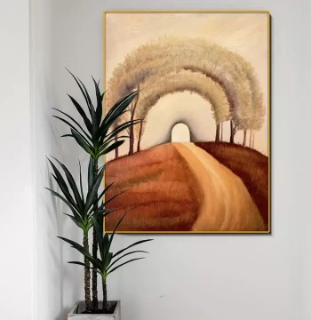 Modern Minimalist Living Room Oil Painting: Landscape Art with Textured Feel, Entryway Decor, Abstract Hand-Painted Hanging Art with 3D Texture
