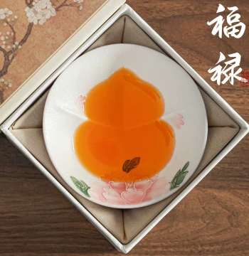 Chuwu Hand-Painted Peony 'Fu Lu' Cup, Premium Ceramic Gourd Master Cup, Personal Exclusive Tea Drinking Cup, Tasting Cup, Single Cup