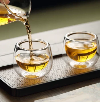 High Borosilicate Double-Wall Glass Tea Cup Heat-Insulated Anti-Scald Tea Set Transparent Household Glass Cups Kung Fu Tea Ware