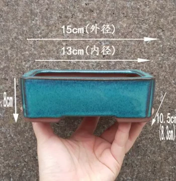 Yixing Zisha Breathable Characteristic Bonsai Pot - Rectangular/Oval Moss and Acorus Flower Pot, 15cm