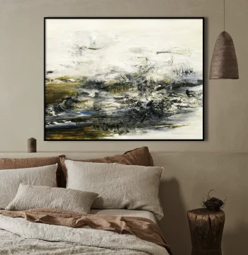 Zhao Wuji Premium Abstract Oil Painting Wabi-Sabi Style Hotel Art Wall Hanging Modern Minimalist Living Room Hand-Painted Decorative Art