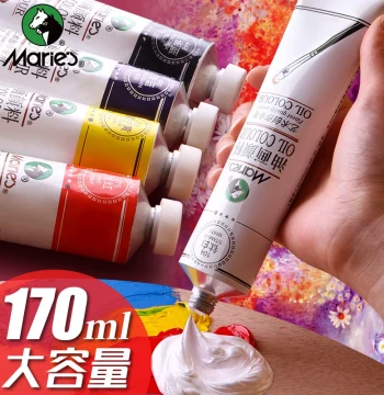 Marie's Artist Professional Oil Paint, Single Tube White, Small Size 170ml, Hand-Painted Canvas Art Kit for Students, White Dye Tools, Marie's Brand Acrylic Gold Flagship Store 50ml