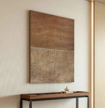 NF.ART Original Hand-Painted Oil Painting 'Double Weaving Years' - Wabi-Sabi Style Textured Living Room & Entryway Decor