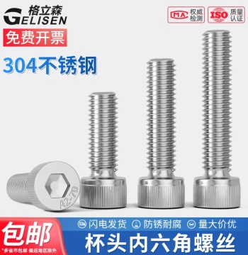 Stainless Steel 304 Hex Socket Cap Head Screws Bolts Extended Screws M3 M4 M5 M6 M8 M10
