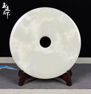 Jade Peace Buckle Ornament for Home Living Room Wine Cabinet Entryway He Shi Bi Housewarming Decor Carved Jade Wall Display