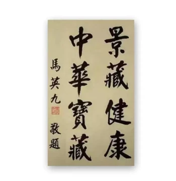 Imitation of Ma Ying-jeou's Calligraphy - Custom Handwritten Brush Inscriptions by Famous Artists, Antique Decor, Collectible Dedication Pieces