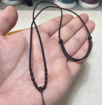 Minimalist Hand-Braided Necklace Cord, Black Adjustable Pendant Rope for Gold, Jade, and Emerald, Unisex