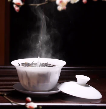 Premium Bone China Gaiwan Tea Bowl – Single Chaozhou Kung Fu Tea Set, Ultra-Thin White Porcelain with Wide Rim for Home Use