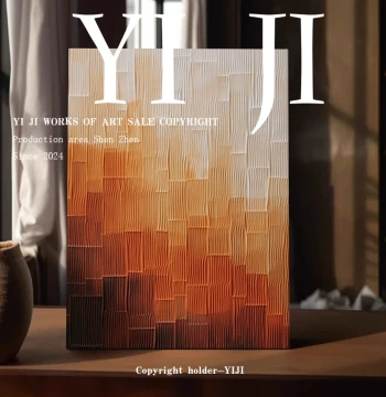 YJ.ART Original Hand-Painted 'Warm Sequence Floating Light', Modern Study/Living Room/Bedroom Decor, High-End Textured Art