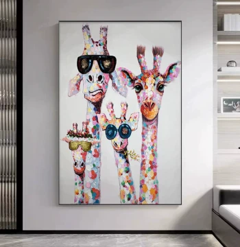 Hand-Painted Oil Painting Happy Family Entryway Decor Modern Abstract Art Living Room Sofa Background Wall Textured Hanging Art