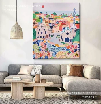 Restaurant Decorative Painting, Modern Minimalist Living Room Art Frameless Hand-Painted Oil Painting, Entryway Wall Art, Abstract Matisse Colorful
