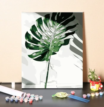 Oil Painting Kit Simple Leaf Design DIY Hand-Filled