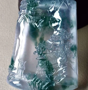 Ice-Grade Floating Flower Jadeite Pendant, Landscape Plaque, Guanyin, Guatemala Material Feicui, Treated Jade Drop, High-Ice Violet Jade Hanging Ornament