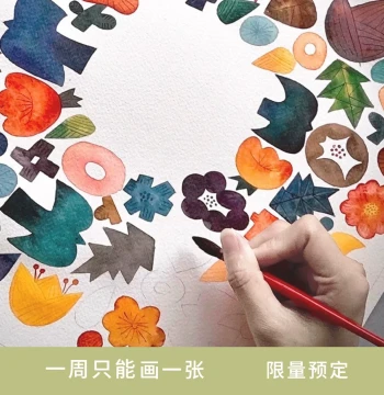 Pure Hand-Painted Restaurant Decorative Art - Manual Studio Painting Japanese Nordic Style Vessel and Floral Art Wall Hanging