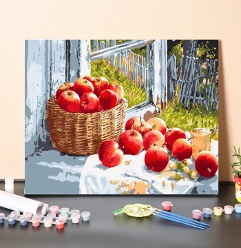 Oil Painting Kit Red Apple Hand-Painted Canvas Art