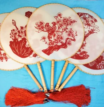 Paper Cutting Round Fan, Paper Cutting Fan, Chinese Classical Style, Small Gift for Friends/Classmates, Souvenir, Functional & Decorative